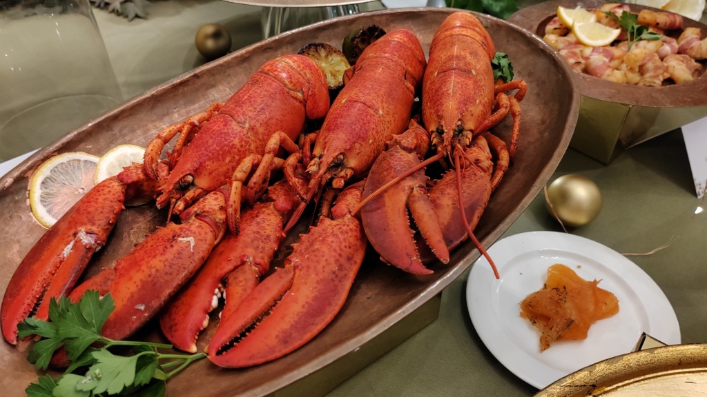 Lobster on a dish at the Aldi Christmas food showcase